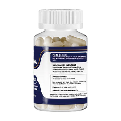 DERMOSUMAK – SUPLEMENTO PARA MEJORAR EL SUEÑO – MELATONINA 10MG – 100 CÁPSULAS +  REGALO PASTILLERO