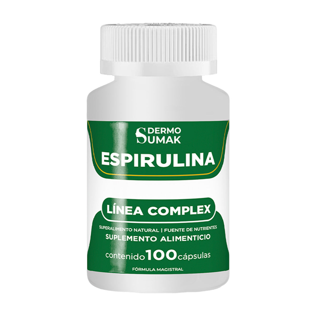 DERMO SUMAK – SUPLEMENTO PARA ENERGÍA Y DEFENSAS – ESPIRULINA SUPERALIMENTO NATURAL – 100 CÁPSULAS + REGALO PASTILLERO