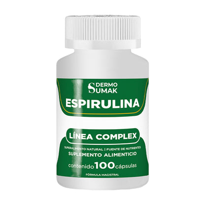 DERMO SUMAK – SUPLEMENTO PARA ENERGÍA Y DEFENSAS – ESPIRULINA SUPERALIMENTO NATURAL – 100 CÁPSULAS + REGALO PASTILLERO