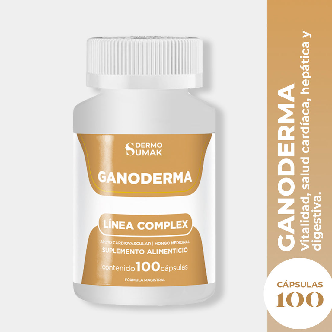 DERMO SUMAK – SUPLEMENTO ANTIOXIDANTE Y FORTALECEDOR INMUNOLÓGICO – GANODERMA ANTIOXIDANTE NATURAL – 100 CÁPSULAS + REGALO PASTILLERO
