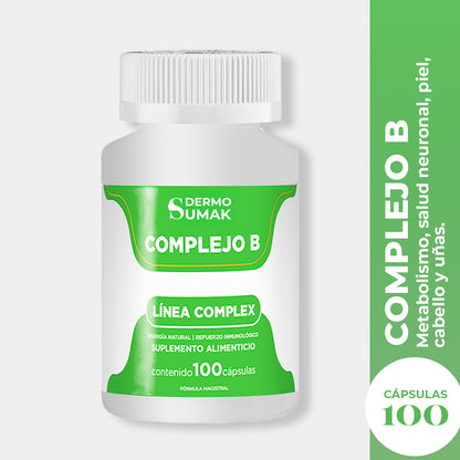 DERMO SUMAK – SUPLEMENTO PARA ENERGÍA Y FUNCIONES VITALES – COMPLEJO B ENERGÍA NATURAL – 100 CÁPSULAS + REGALO PASTILLERO