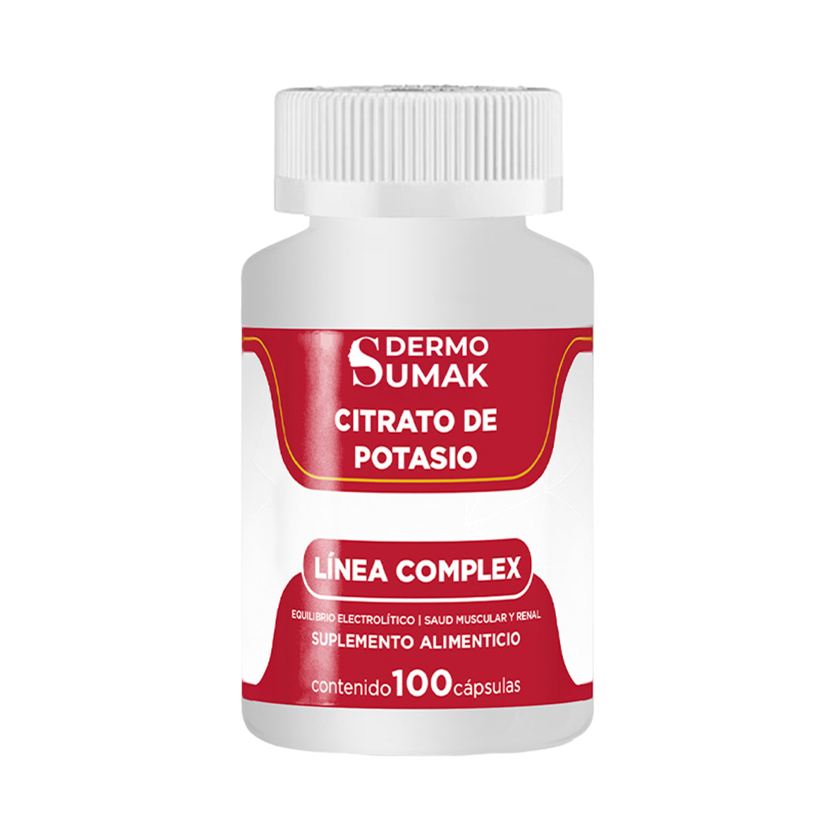 DERMO SUMAK – SUPLEMENTO PARA SALUD MUSCULAR Y NERVIOSA – CITRATO DE POTASIO SALUD MUSCULAR – 100 CÁPSULAS + REGALO PASTILLERO