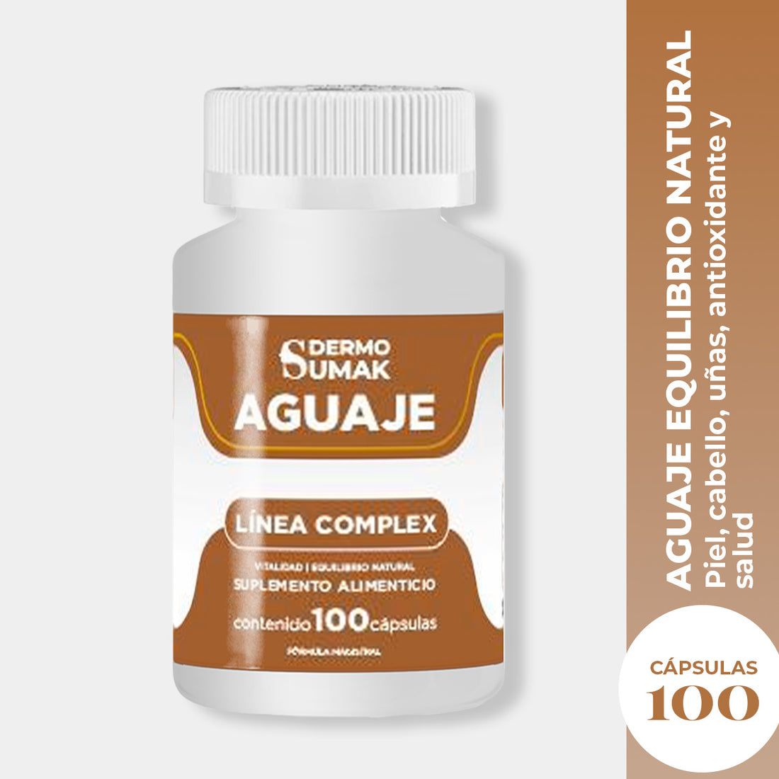DERMO SUMAK – SUPLEMENTO NATURAL PARA EL BIENESTAR FEMENINO – AGUAJE EQUILIBRIO NATURAL – 100 CÁPSULAS + REGALO PASTILLERO