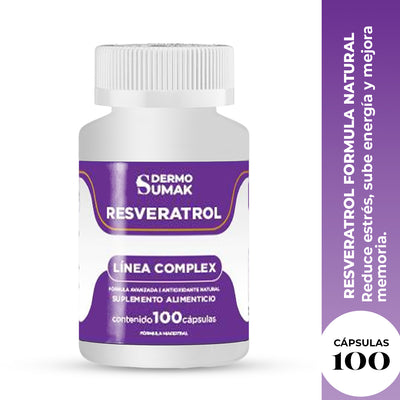 DERMO SUMAK – SUPLEMENTO ANTIOXIDANTE – RESVERATROL FÓRMULA NATURAL – 100 CÁPSULAS