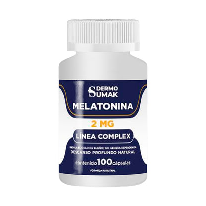 DERMO SUMAK – SUPLEMENTO PARA DESCANSO LIGERO Y NATURAL – MELATONINA 2 MG – 100 CÁPSULAS + REGALO PASTILLERO