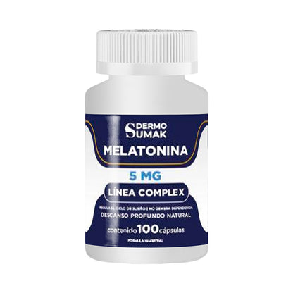 DERMO SUMAK – SUPLEMENTO PARA UN DESCANSO NATURAL Y REPARADOR – MELATONINA 5 MG – 100 CÁPSULAS +  REGALO PASTILLERO