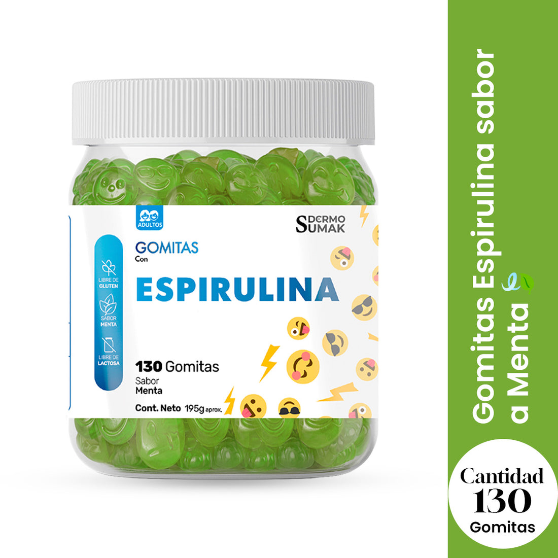 GOMITAS ESPIRULINA - ADULTO 130 GOMITAS - DERMO SUMAK