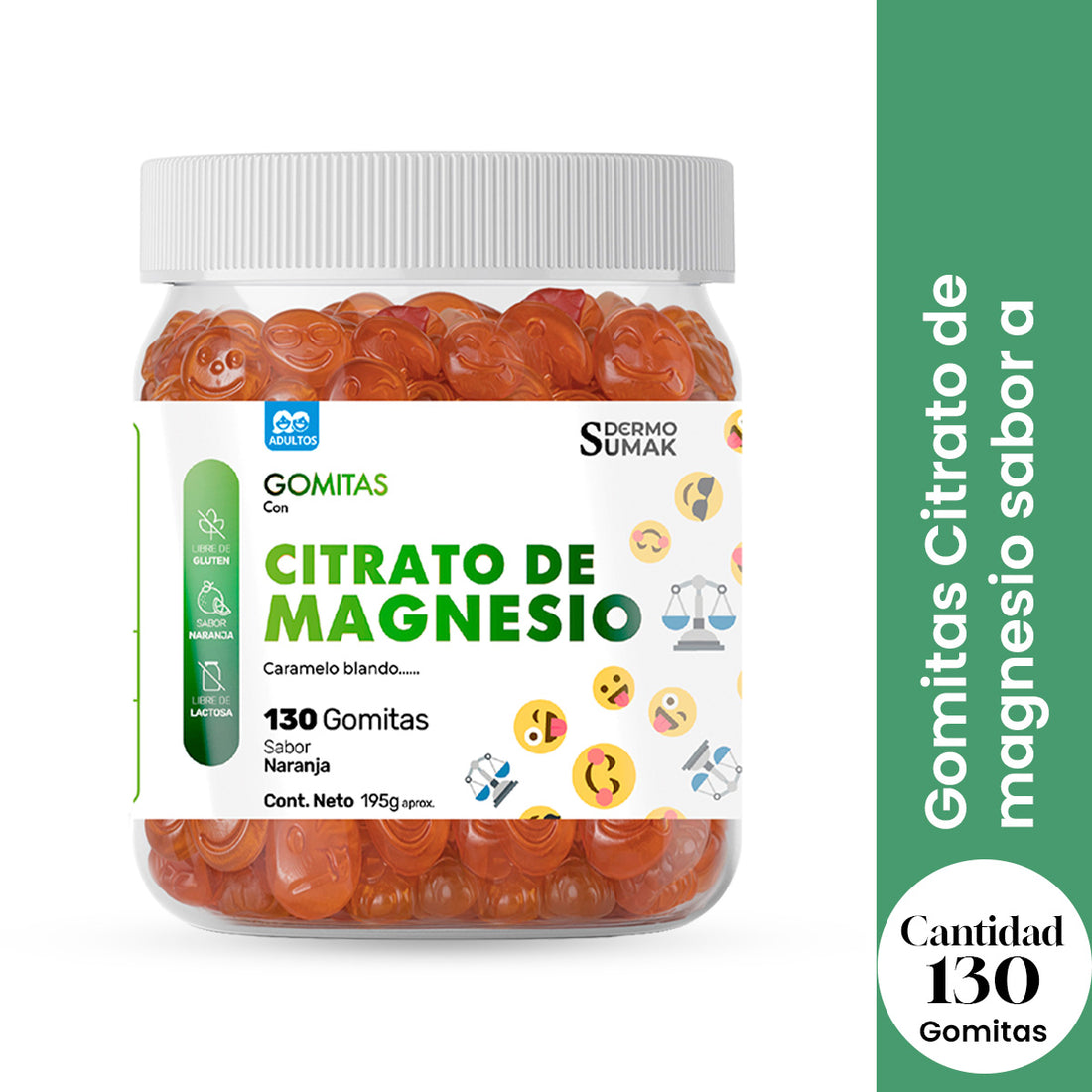 GOMITAS CITRATO DE MAGNESIO - ADULTO 130 GOMITAS - DERMO SUMAK