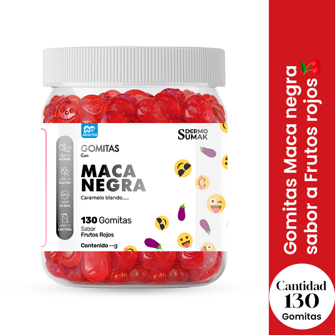GOMITAS MACA NEGRA - ADULTO 130 GOMITAS - DERMO SUMAK