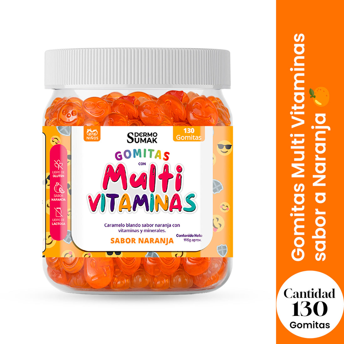 GOMITAS MULTI-VITAMINAS - NIÑOS 130 GOMITAS - DERMO SUMAK