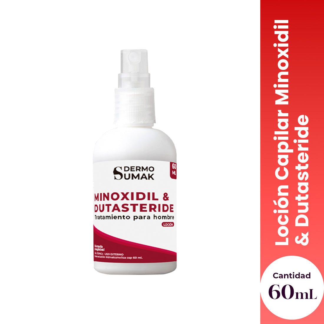 Dermo Sumak – Loción Capilar Anticaída – Minoxidil 5% &amp; Dutasterida 0,5% – Tratamiento Intensivo 60ml