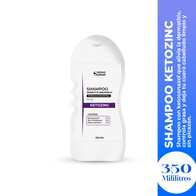 DERMO SUMAK&nbsp; SHAMPOO ANTICASPA Y SABORREA - SHAMPOO SIN SAL KETOZINC 350ML + REGALO ALEATORIO
