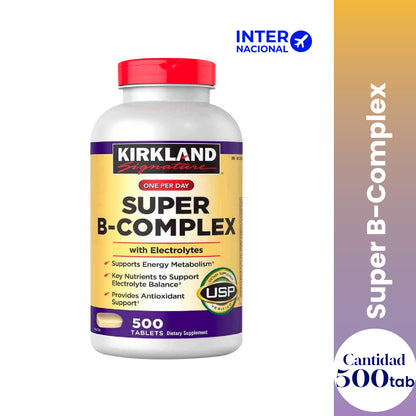 KIRKLAND SIGNATURE – SUPLEMENTO MULTIVITAMÍNICO SUPER B COMPLEX + ELECTROLITOS – 500 tabletas