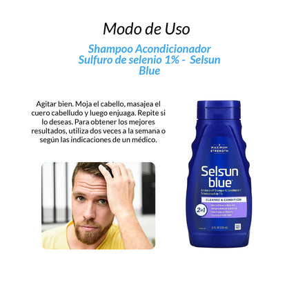 Shampoo Acondicionador Sulfuro de selenio 1% Selsun Blue