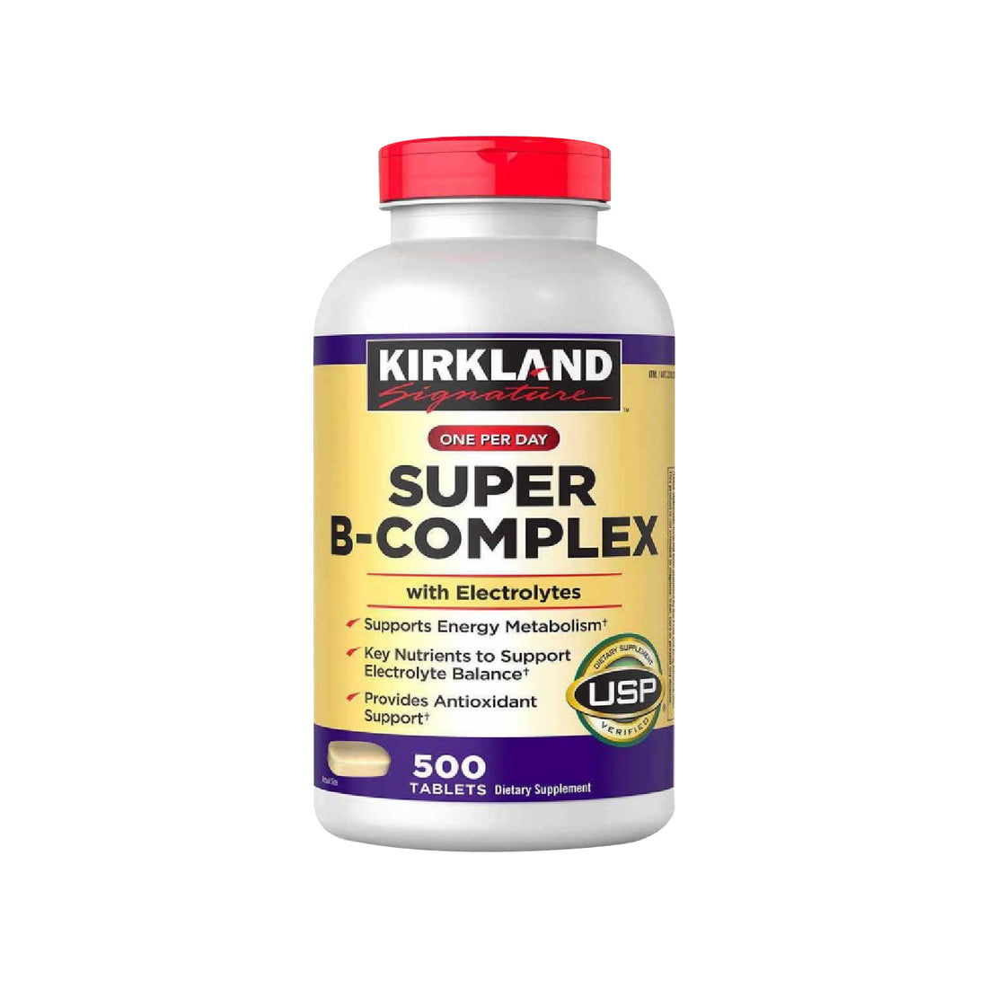 KIRKLAND SIGNATURE – SUPLEMENTO MULTIVITAMÍNICO SUPER B COMPLEX + ELECTROLITOS – 500 tabletas