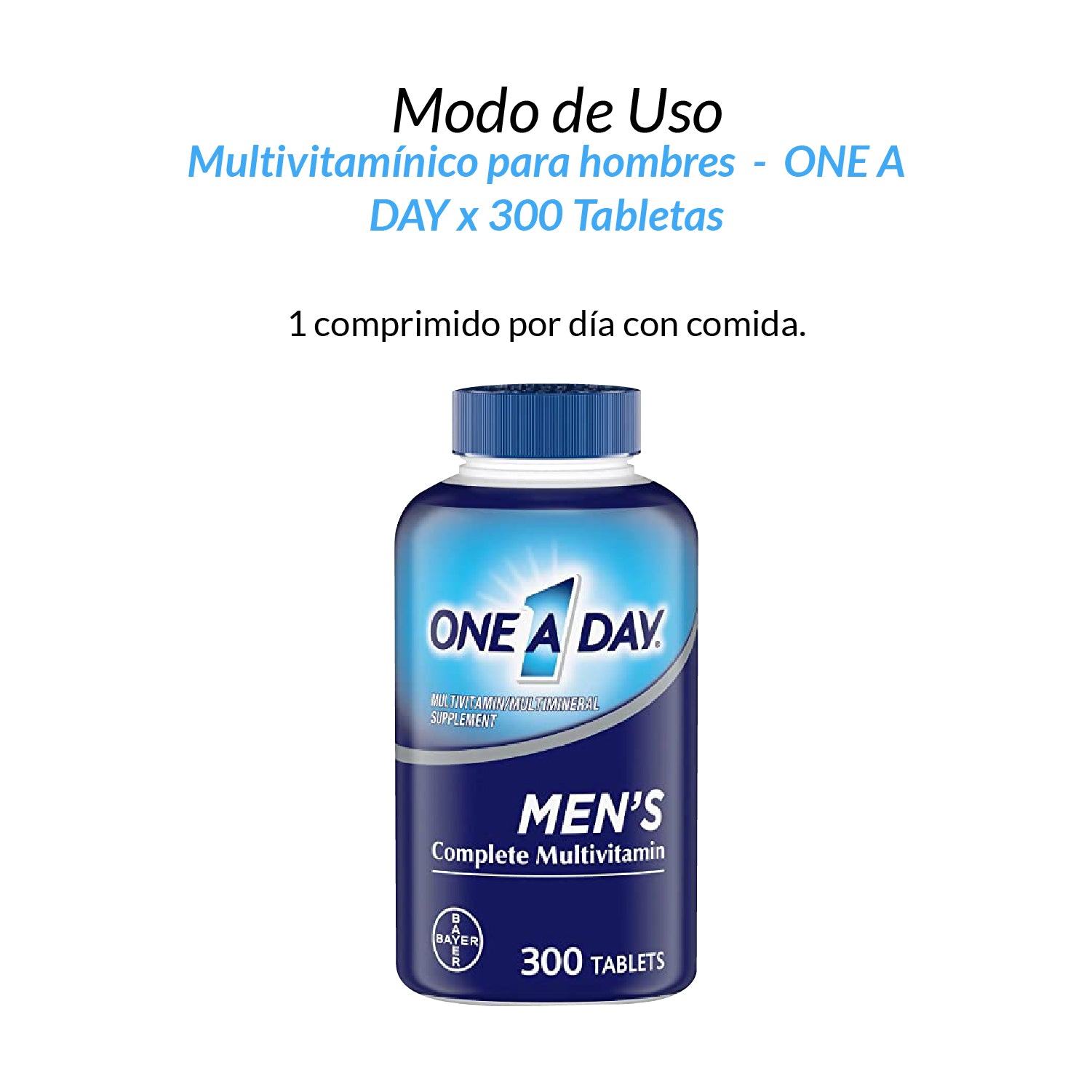 Multivitamínico para hombres, 300 tabletas- ONE A DAY