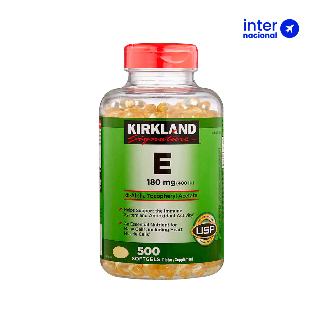 Vitamina E 180 MG 400IU - 500 caps blandas - kirkland