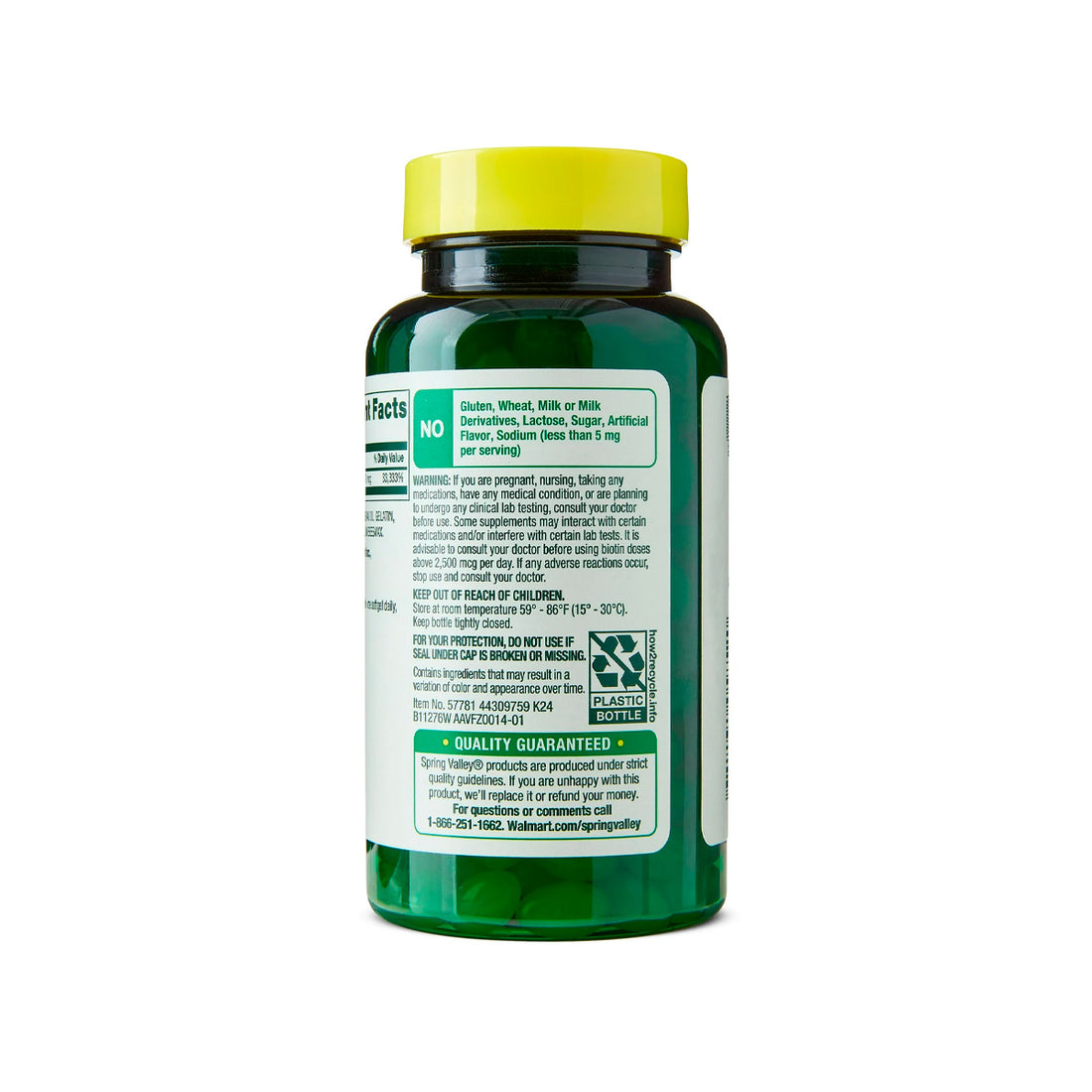 Spring Valley Suplemento de Biotina – Cabello, Piel y Uñas – 10,000 mcg 120 cápsulas
