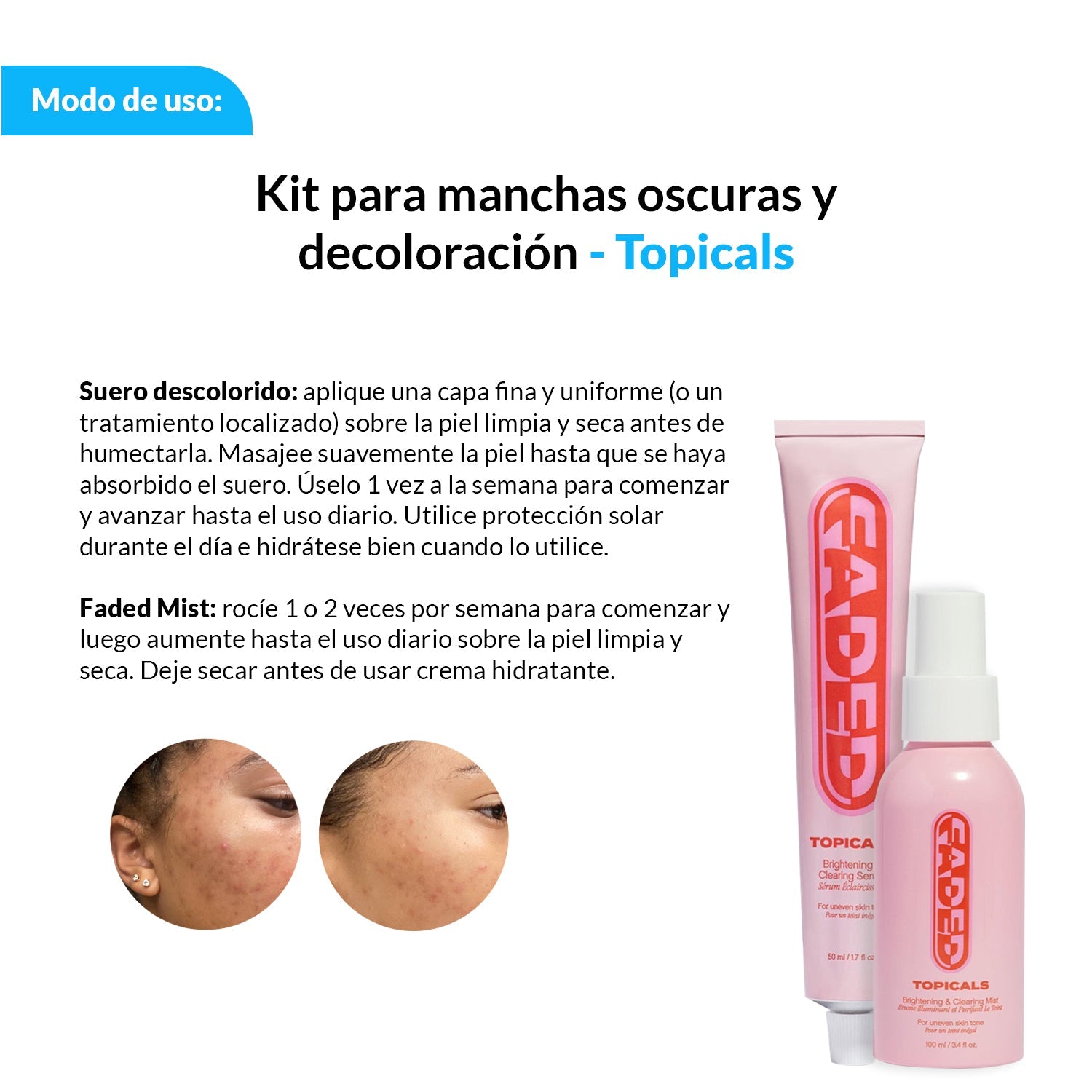 Kit para manchas oscuras y decoloración - topicals