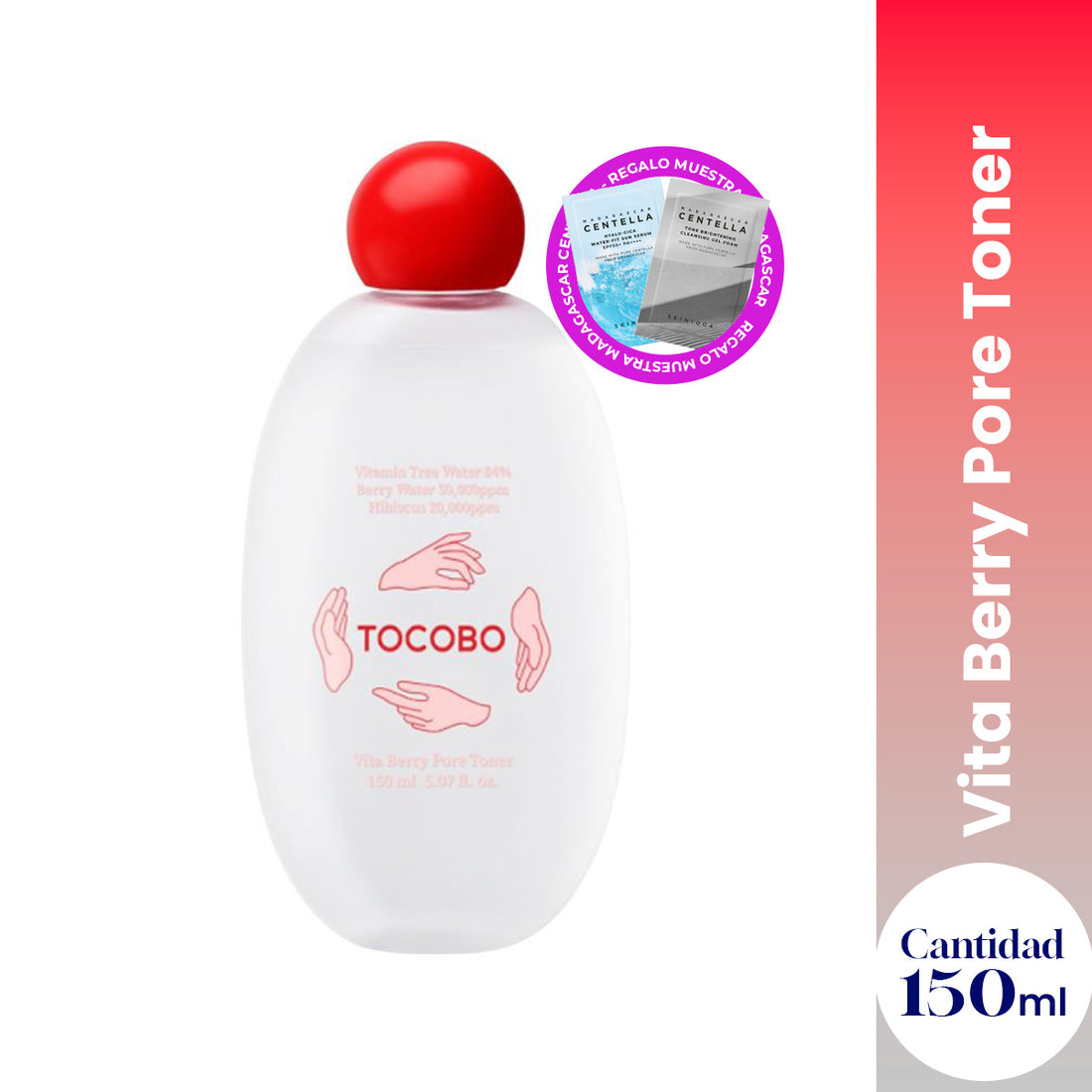 TOCOBO – TÓNICO FACIAL PARA POROS Y PIEL CANSADA – VITA BERRY PORE TONER 150ML + MINI SACHETS DE REGALO
