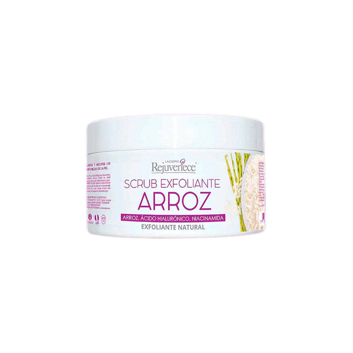 ¡liquidación! SCRUB EXFOLIANTE CON ARROZ + HIALURÓNICO Y NIACINAMIDA X 240G - LA COOPER