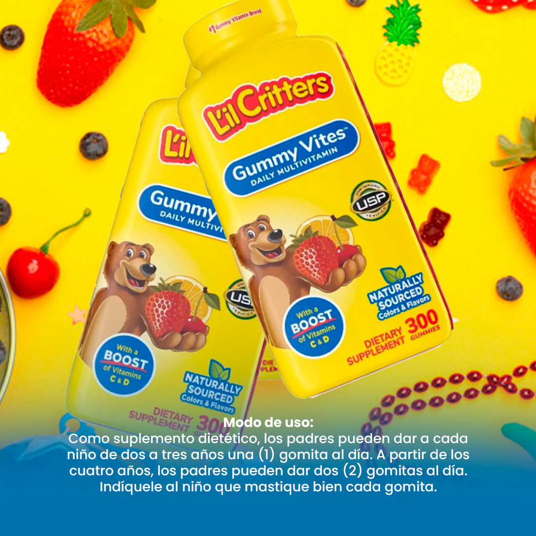 Gummy Vites Multivitaminas para Niños 300 gomitas - Lil Critters