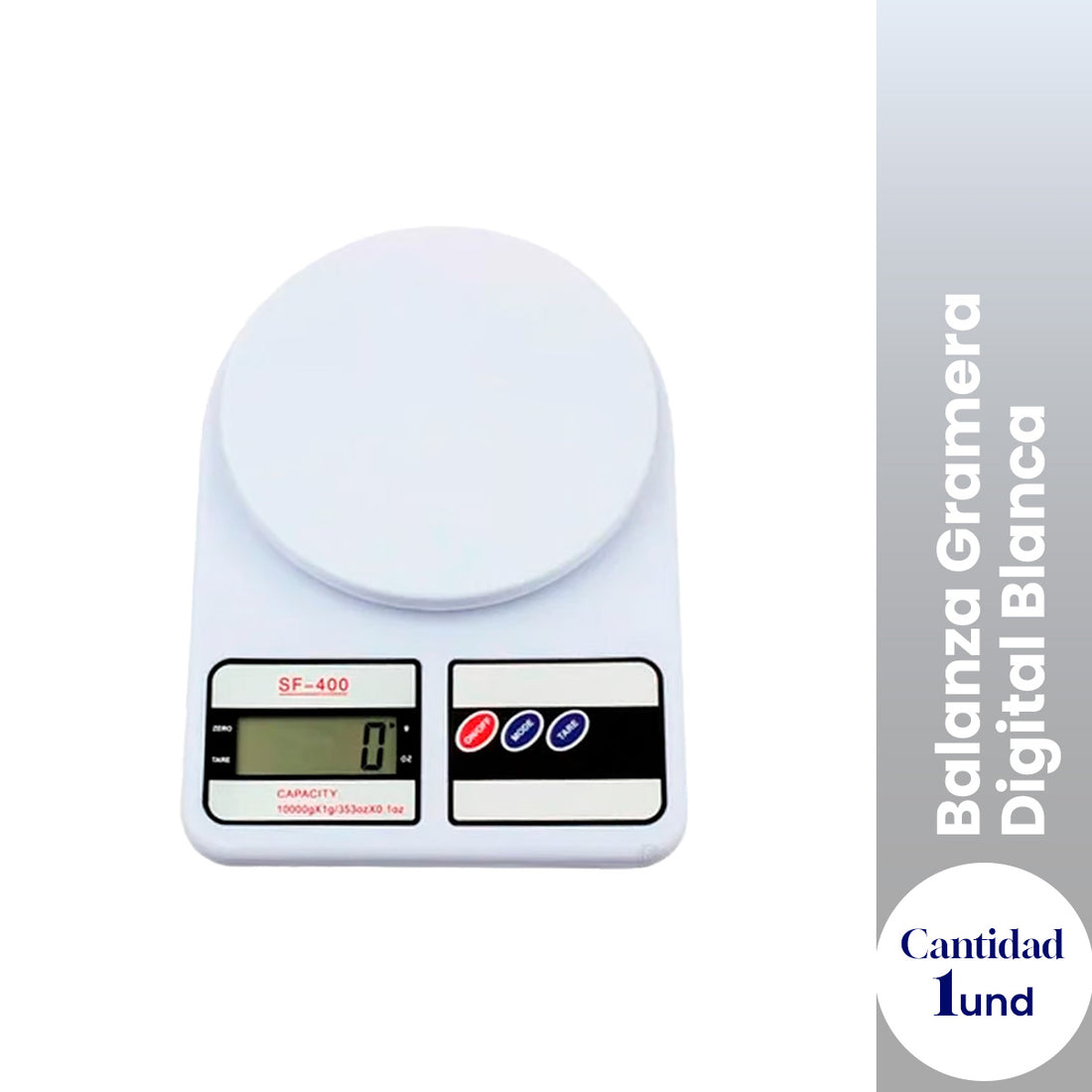 ¡LIQUIDACIÓN! BALANZA GRAMERA DIGITAL BLANCA