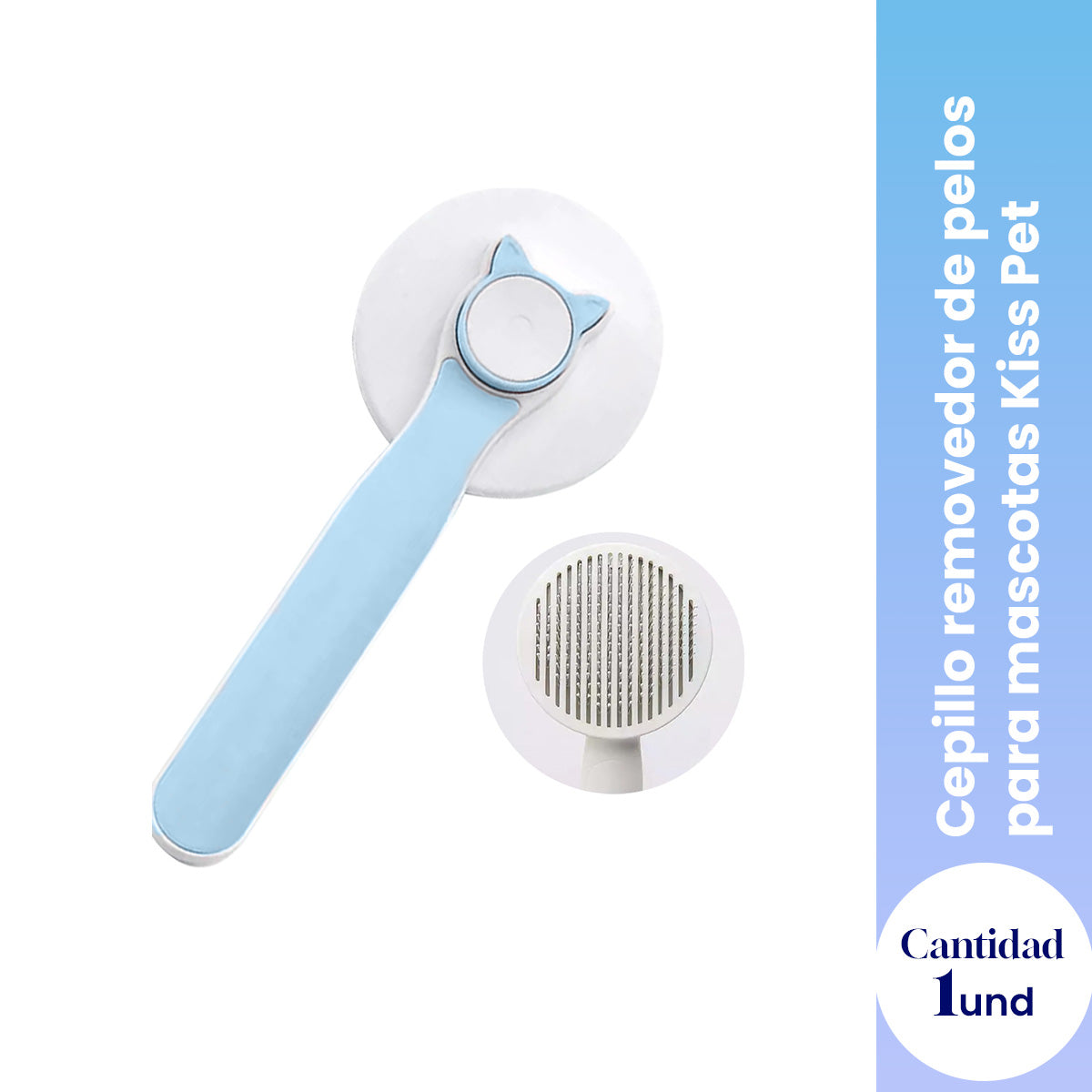 ¡liquidación! Cepillo removedor de pelos para mascotas Kiss Pet Celeste