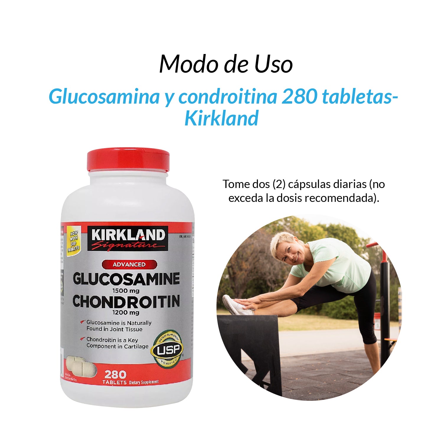 Glucosamina y Condroitina 280 Tabletas-Kirkland