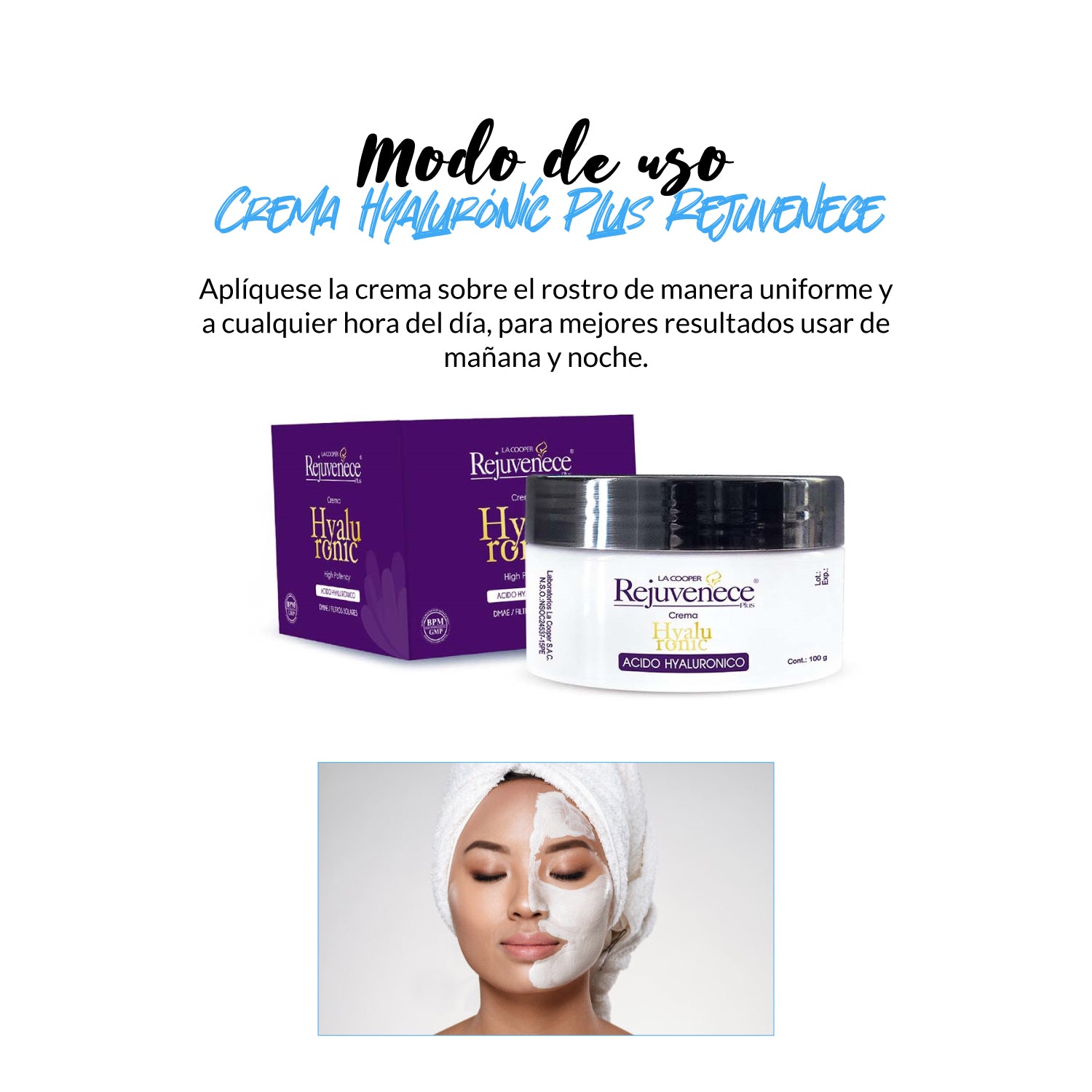 Crema Rejuvenece Hyaluronico 100g + Jabón Concha de Nácar