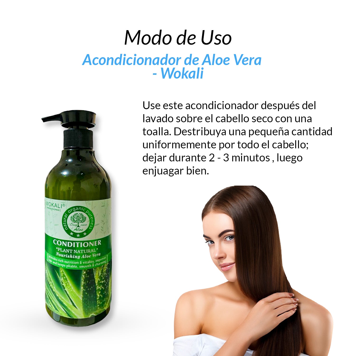 Acondicionador de Aloe Vera 550ml - Wokali