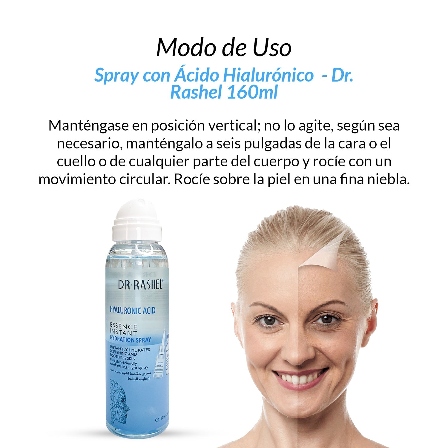 Spray de hidratación instantánea con ácido hialurónico 160ml