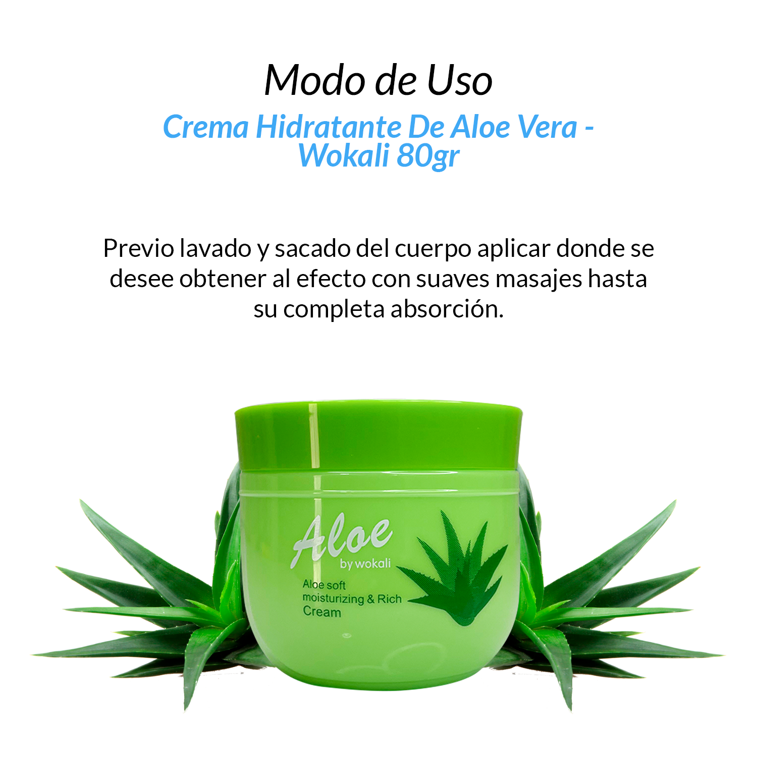 Crema Rica Y Suave Hidratante De Aloe 80gr - Wokali