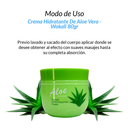 Crema Rica Y Suave Hidratante De Aloe 80gr - Wokali