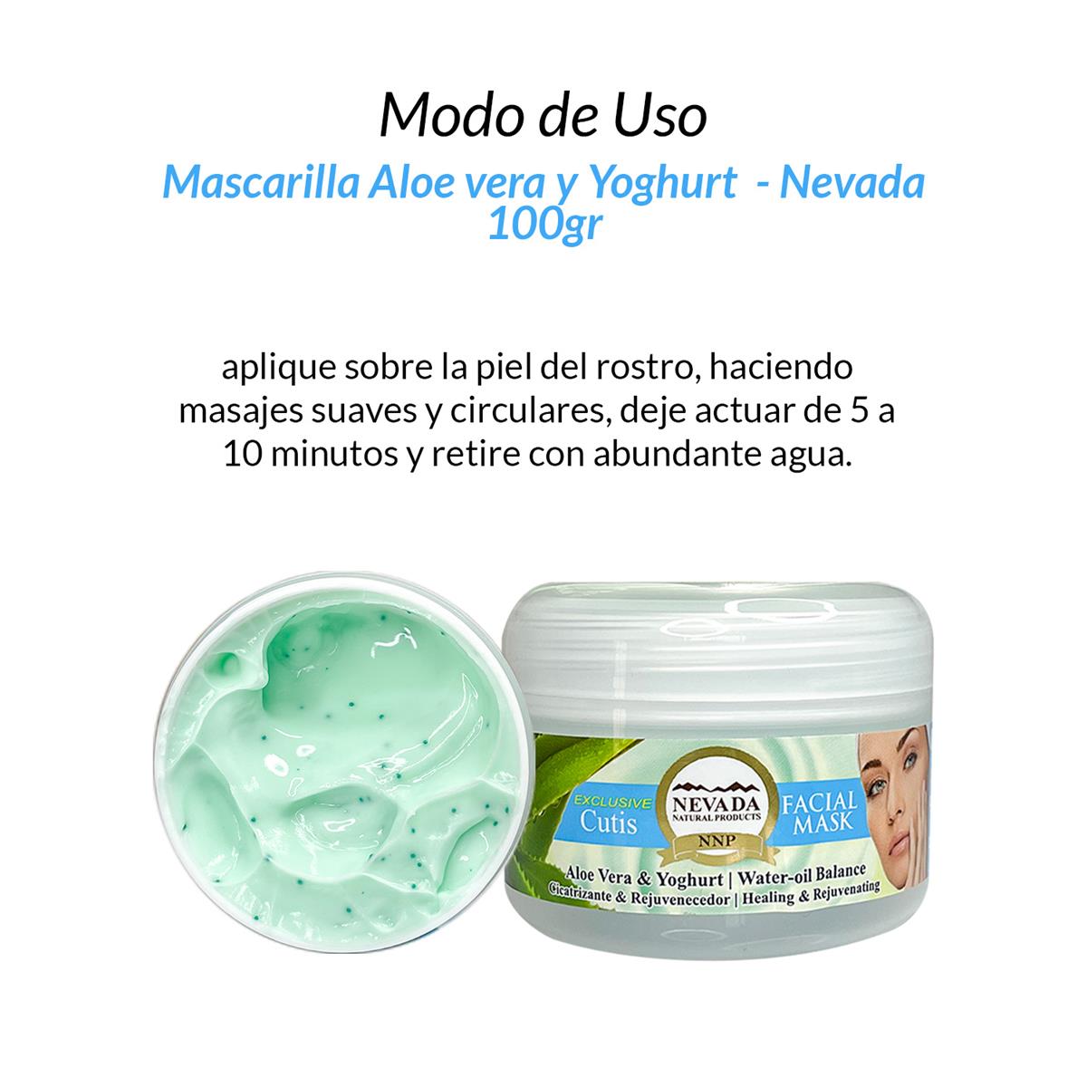 Mascarilla aclarador facial Aloe vera y Yogurt 100g - Nevada