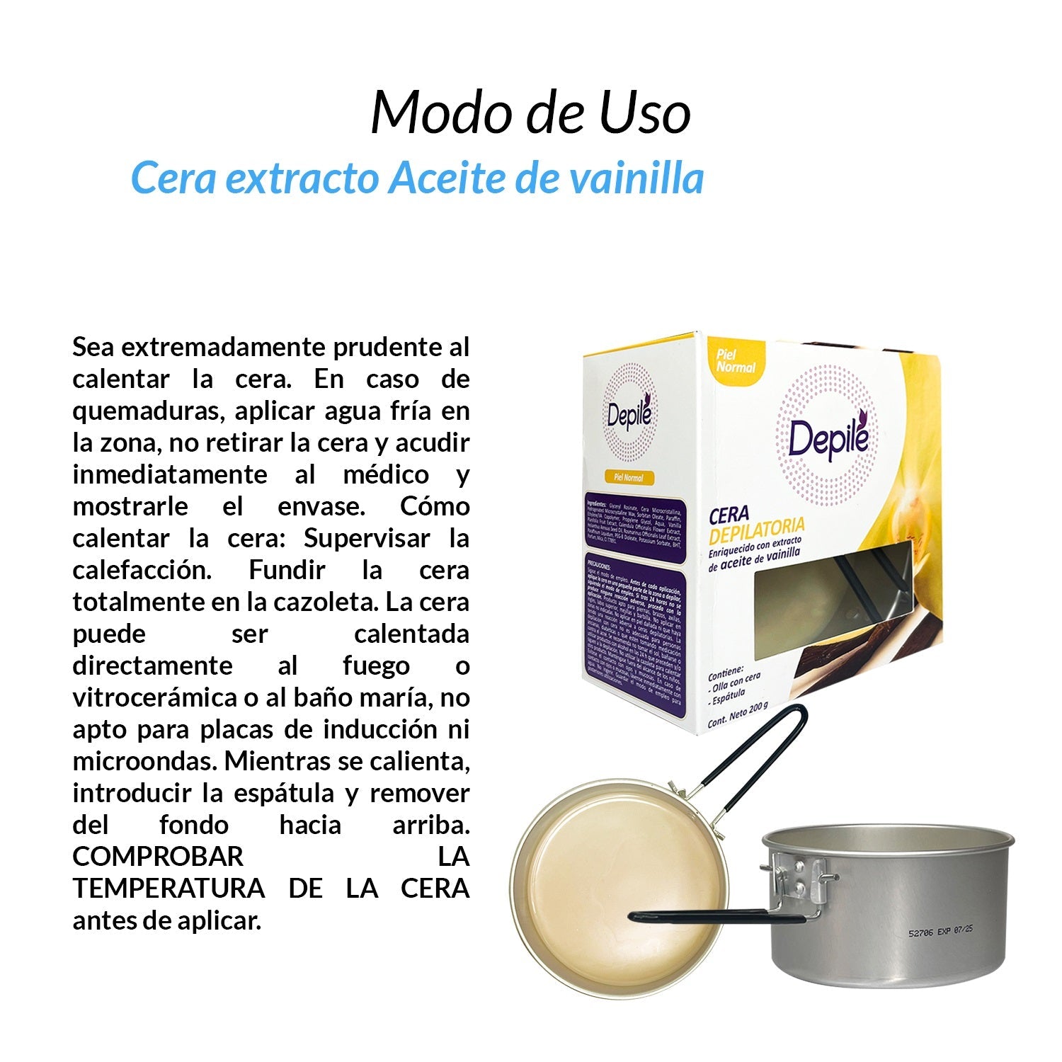 Cera extracto Aceite de vainilla 200g - Depile