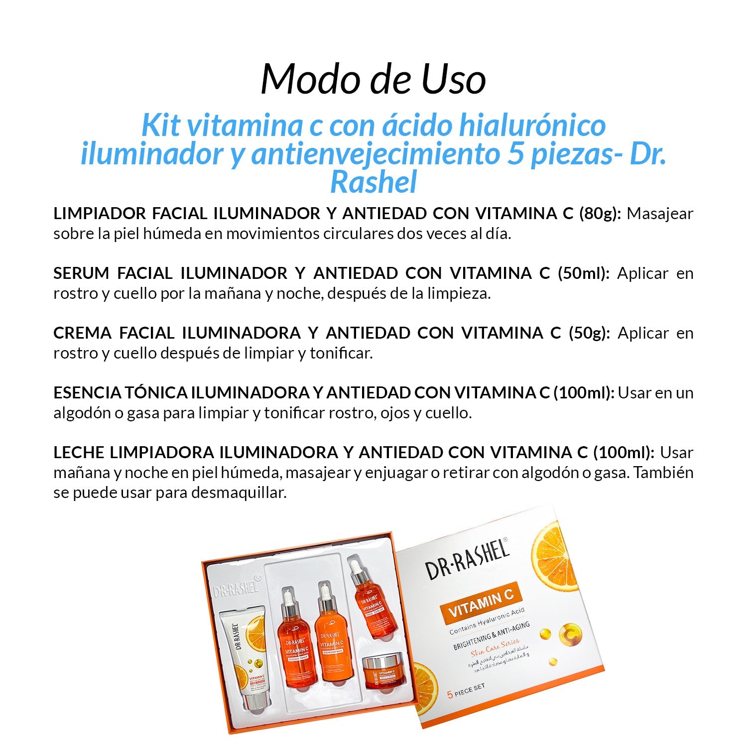 Kit vitamina c con ácido hialurónico iluminador y antienvejecimiento