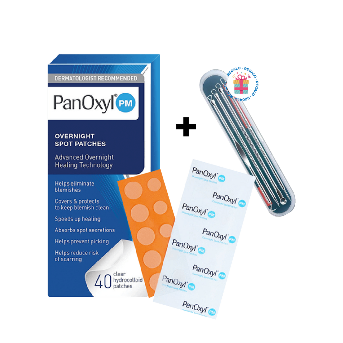 Parches para el acné 40 Unidades Panoxyl PM + REGALO