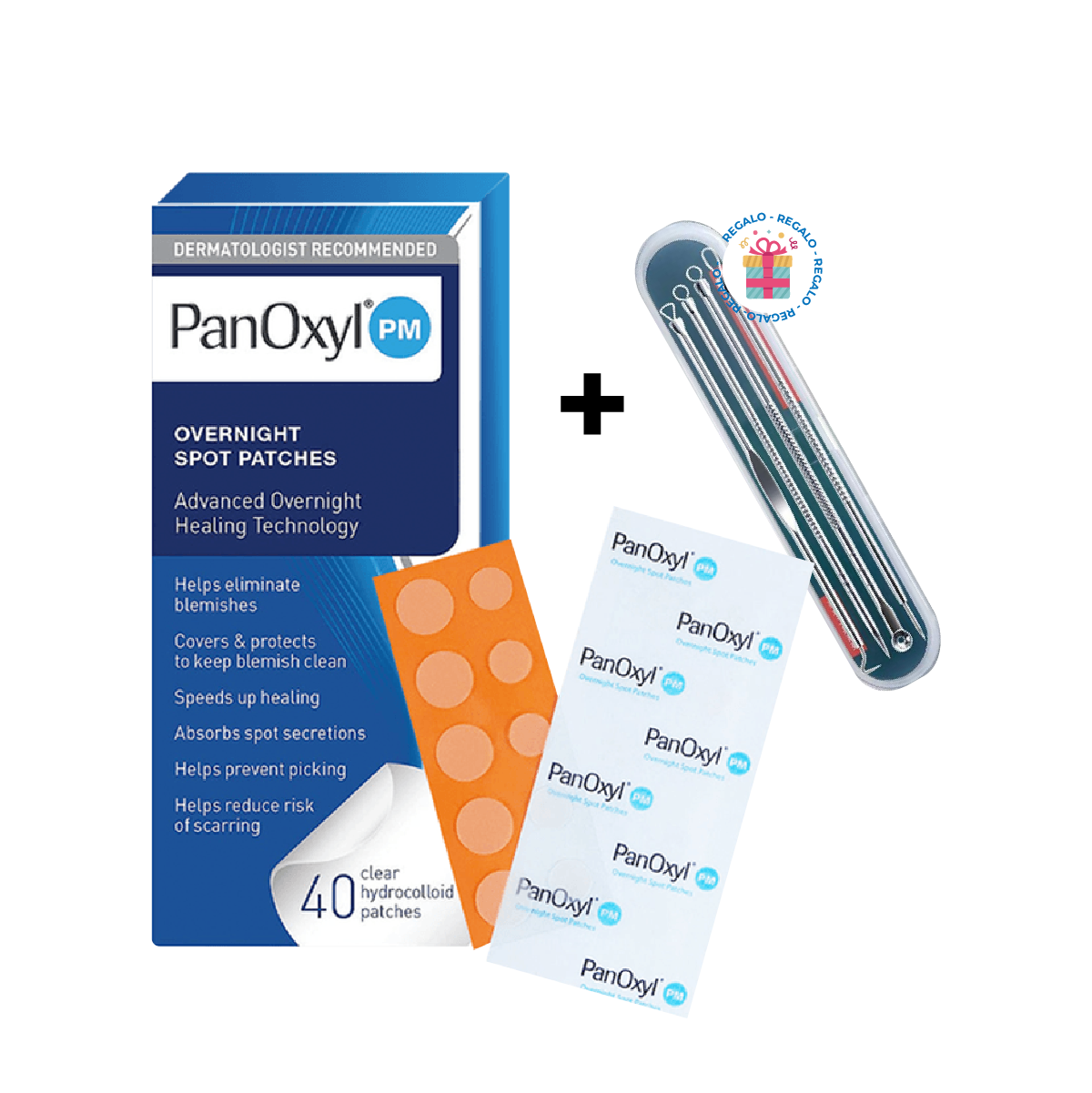 Parches para el acné 40 Unidades Panoxyl PM + REGALO