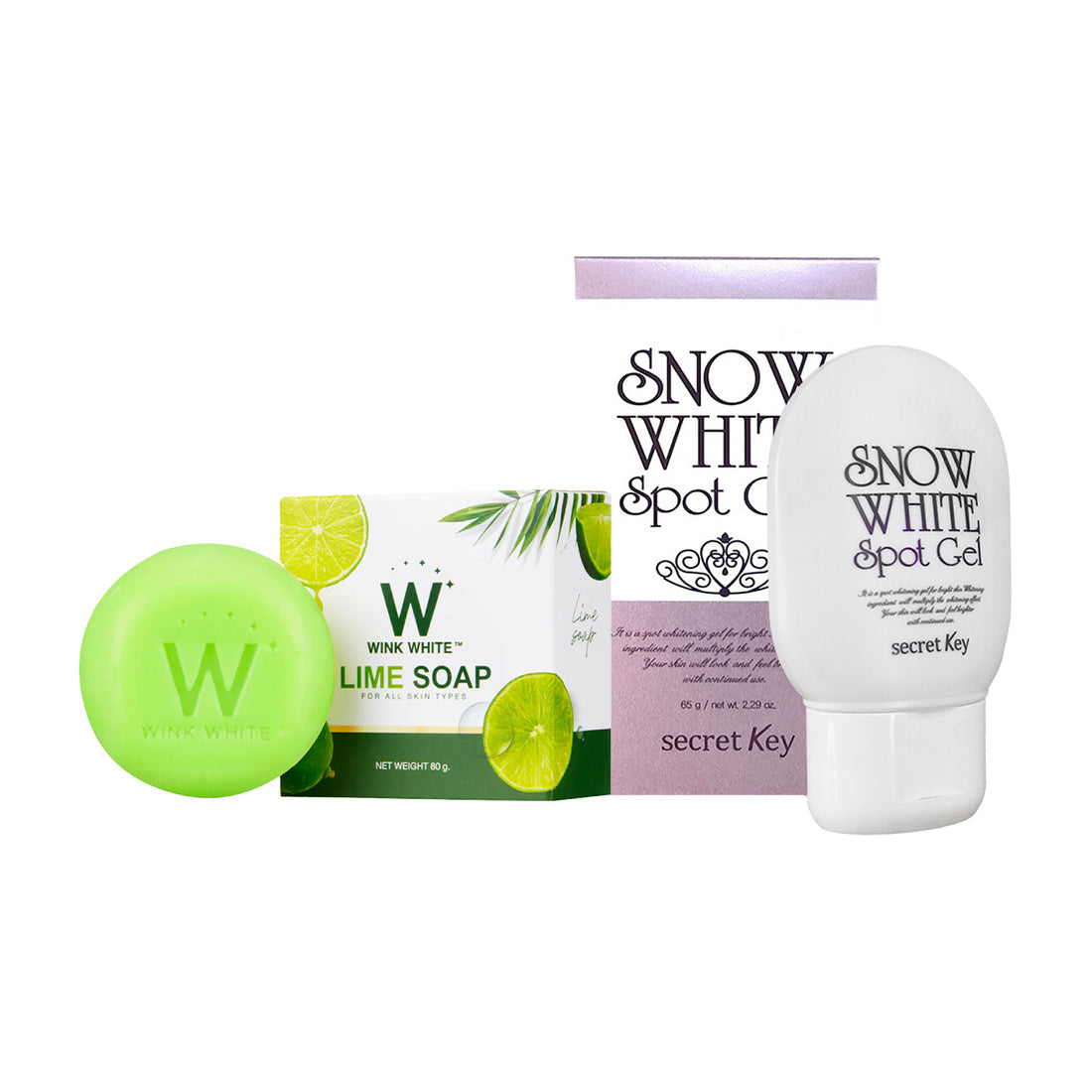 Crema Snow White Spot Gel 65gr. + Jabón de Limón Wink White 80gr.