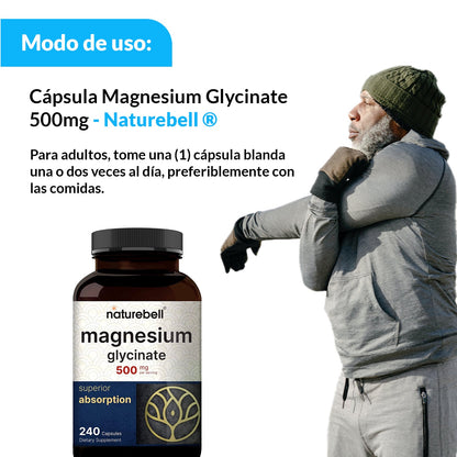 Cápsula Magnesium Glycinate 500mg - Naturebell ®