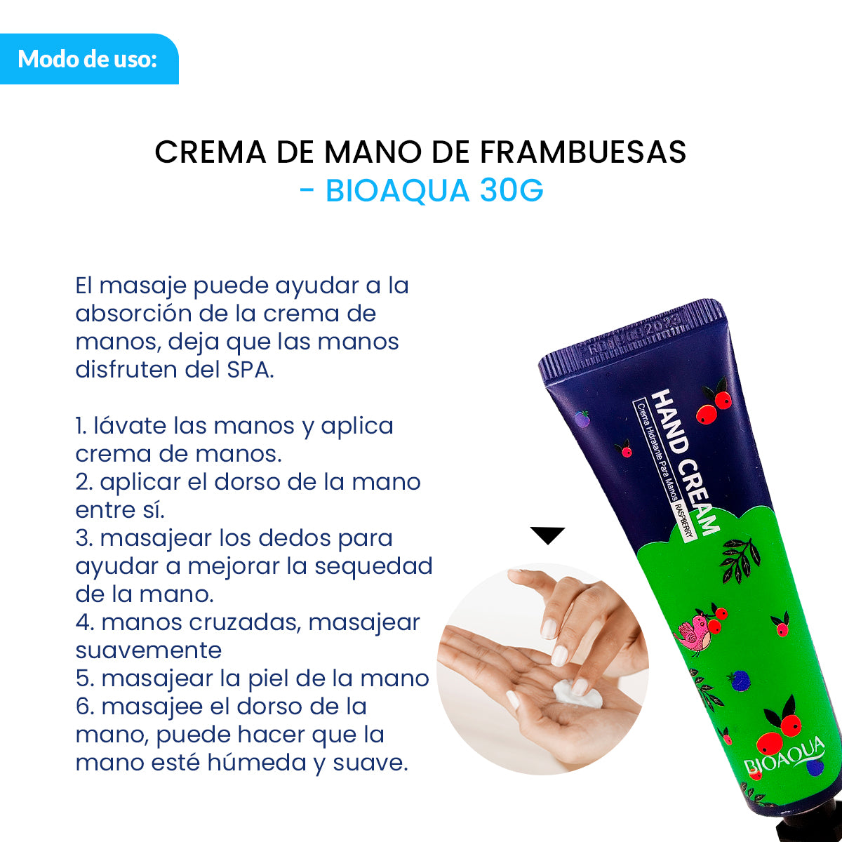 CREMA DE MANO DE FRAMBUESAS- BIOAQUA