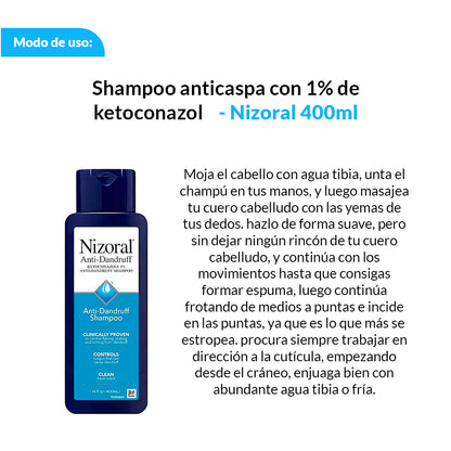 Shampoo anticaspa con 1% de ketoconazol - Nizoral 400ml