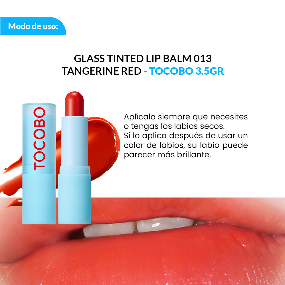 GLASS TINTED LIP BALM 013 TANGERINE RED - TOCOBO 3.5GR