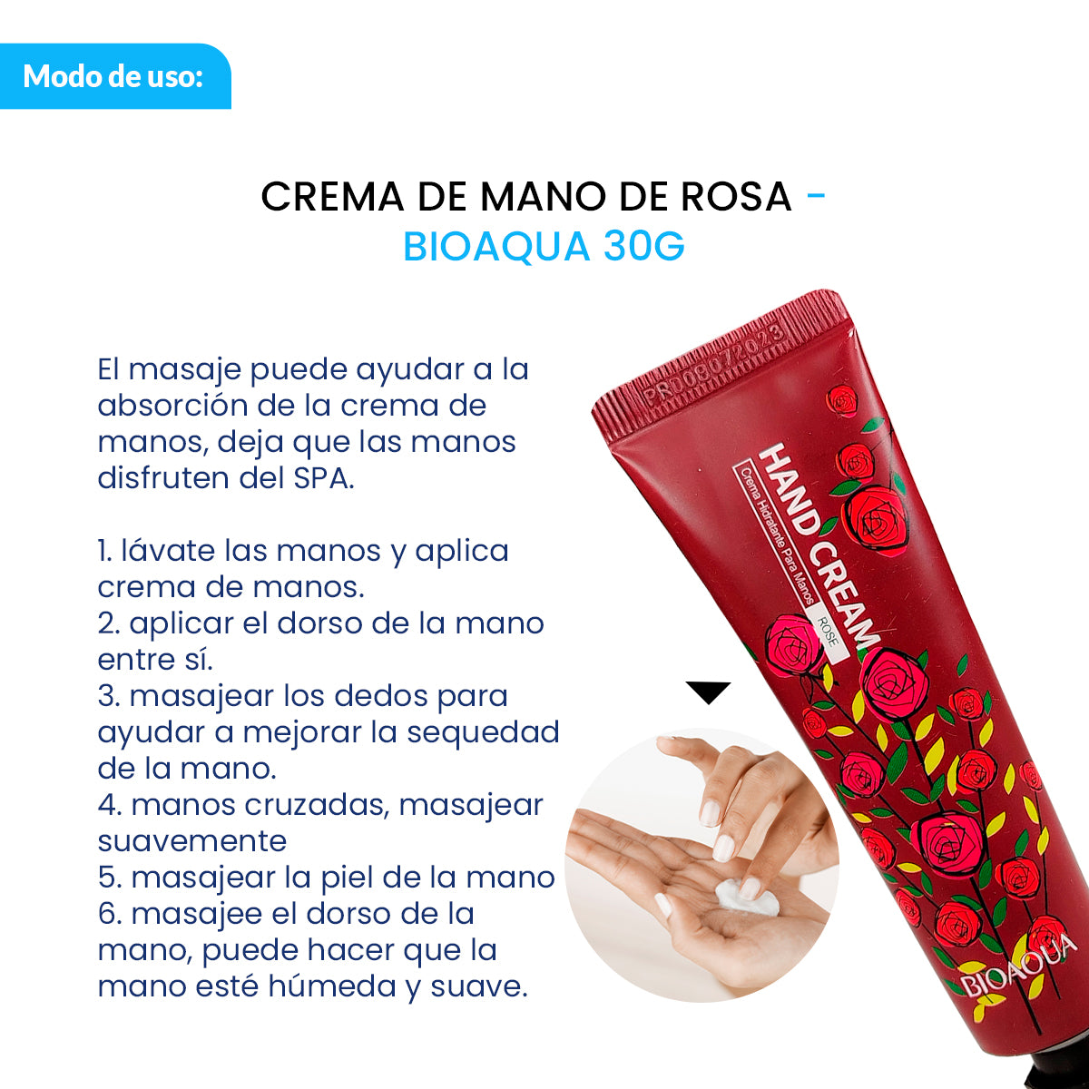 CREMA DE MANO DE ROSA - BIOAQUA