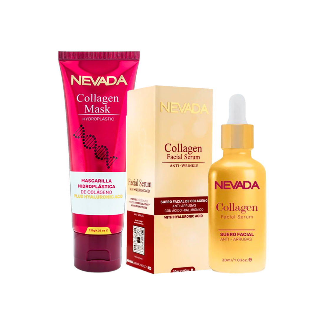 Mascarilla Hidroplástica Colágeno 120g + Suero Colágeno 30ml – Nevada