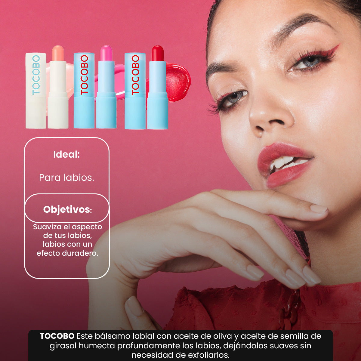 Combo Labial Lip Balm + 012 Better Pink + 011 Flush Cherry - TOCOBO