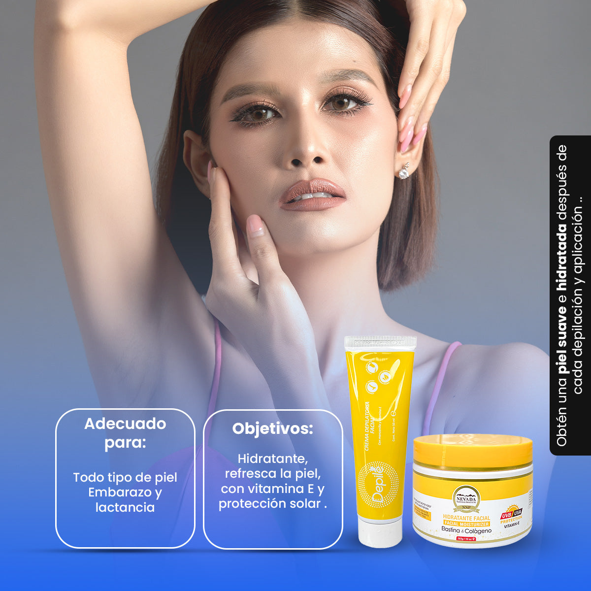 COMBO - Crema depiladora facial Depilé + Crema Facial de Colágeno NNP