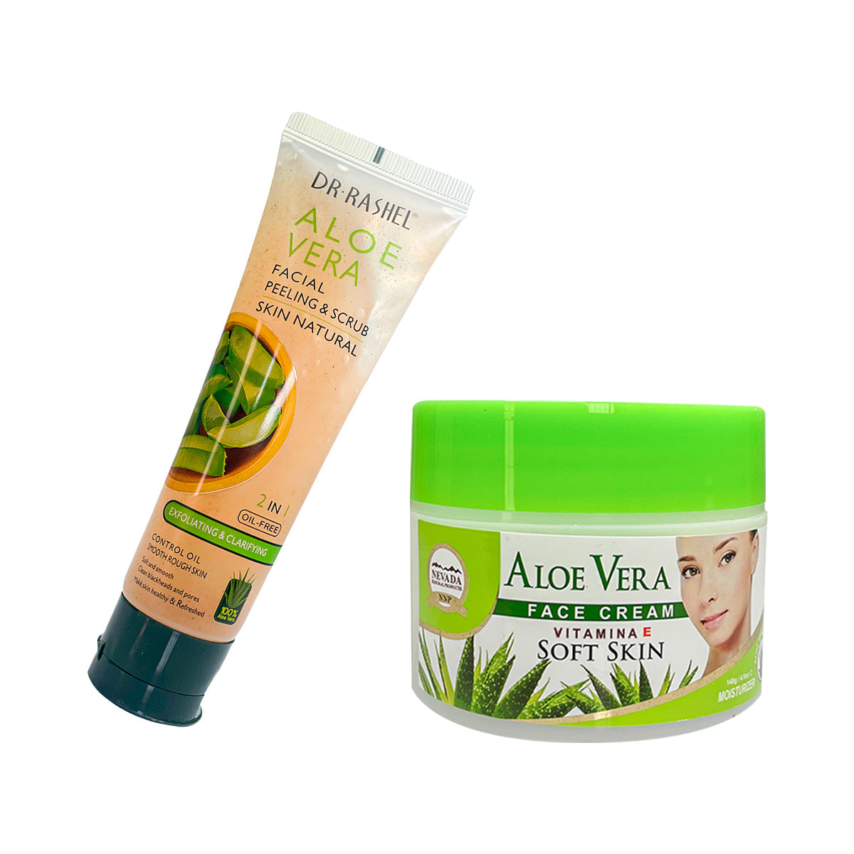 COMBO EXFOLIANTE DR. RASHEL + CREMA FACIAL ALOE VERA NNP