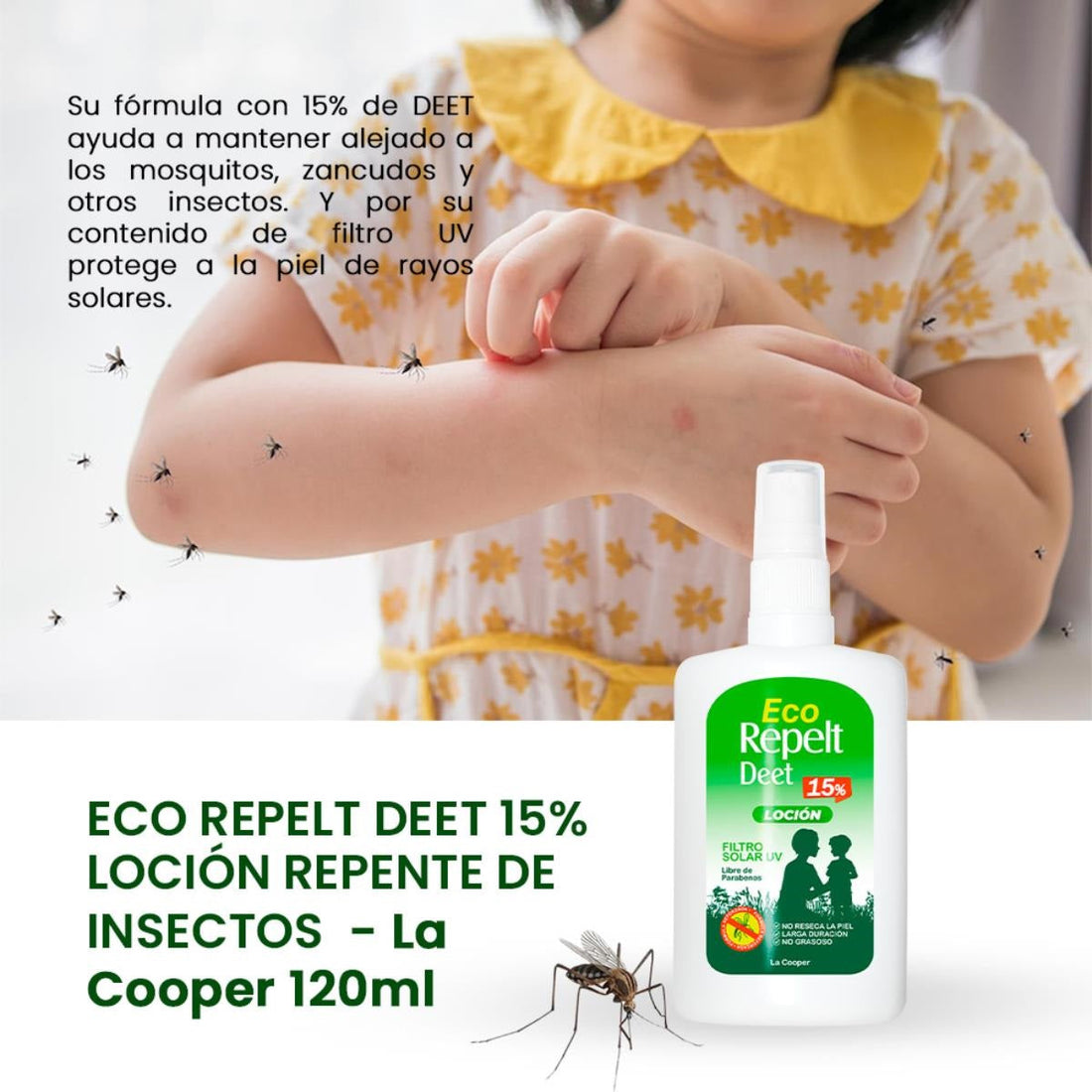 Eco Repelt Deet 15% Loción 120ml - La Cooper